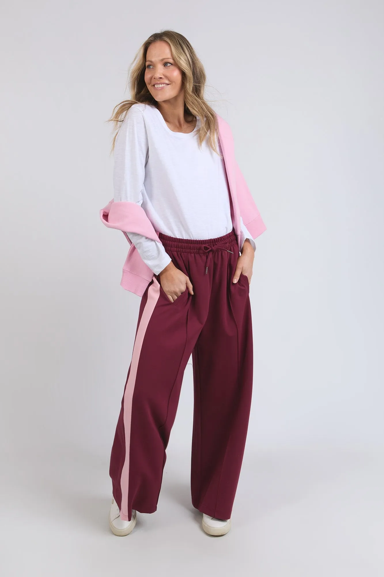 Elm Carmen Wide Leg Pant Merlot/Soft Pink sold by Shine On
