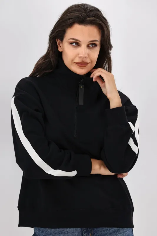 Shine On Essentials Panel 1/4 Zip Black sold by Shine On