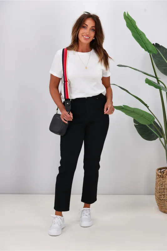 Shine On Label Ashley Straight Leg Jean Black sold by Shine On