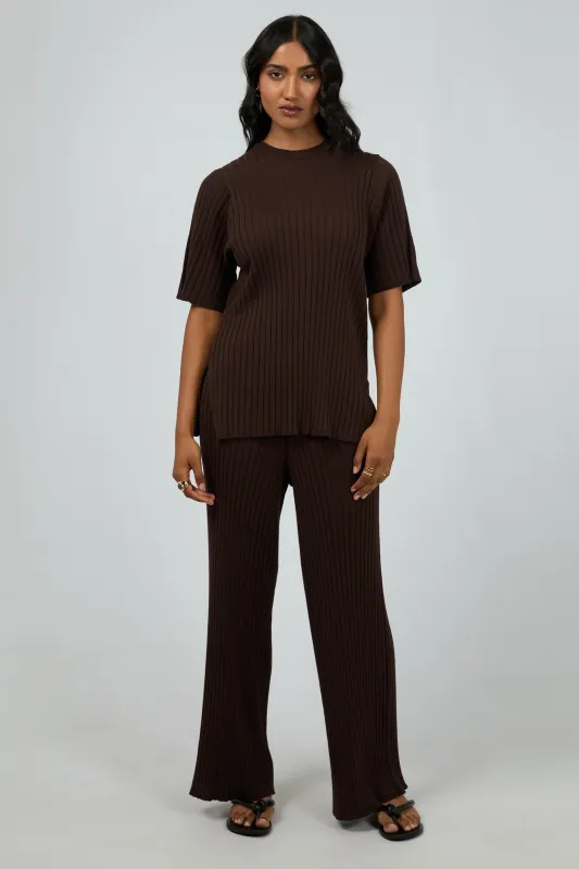 All About Eve Bianca Knit Pant Brown sold by Shine On