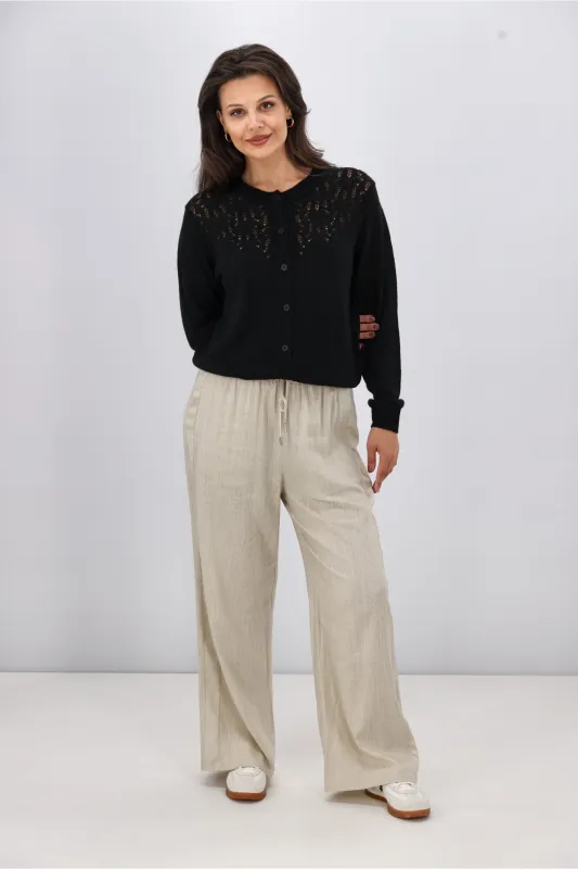 Gloss the Label Maeve Pointelle Cardigan Black sold by Shine On