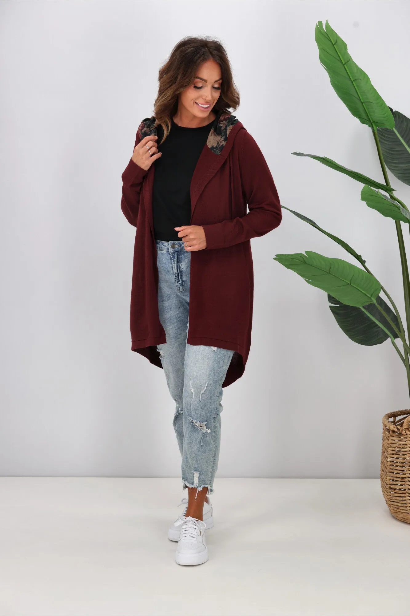 Shine On Label Big Dreams Merino Cardigan Merlot sold by Shine On product image thumbnail 5