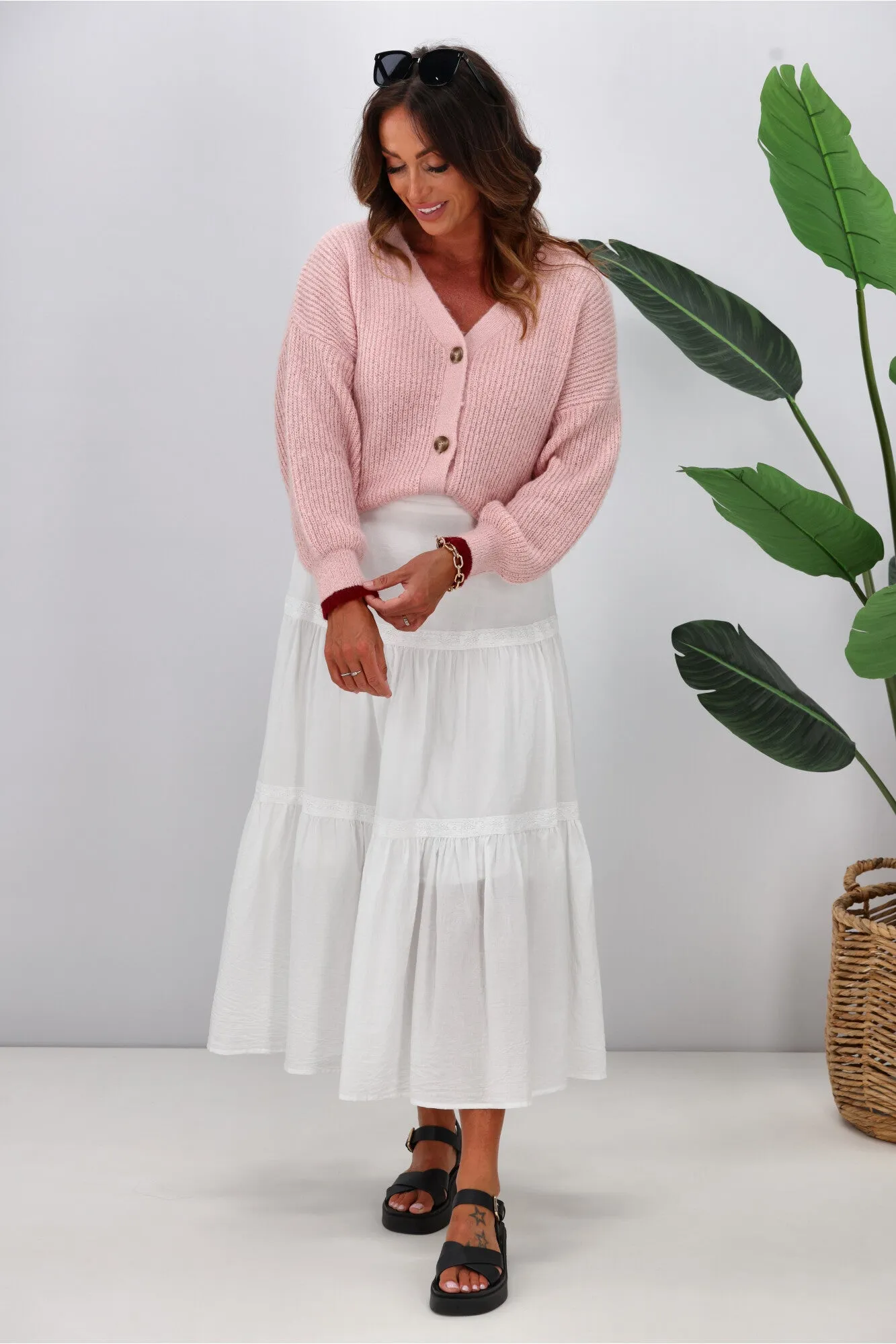 Shine On Label Brianna Tipped Cardigan Pink sold by Shine On product image thumbnail 4