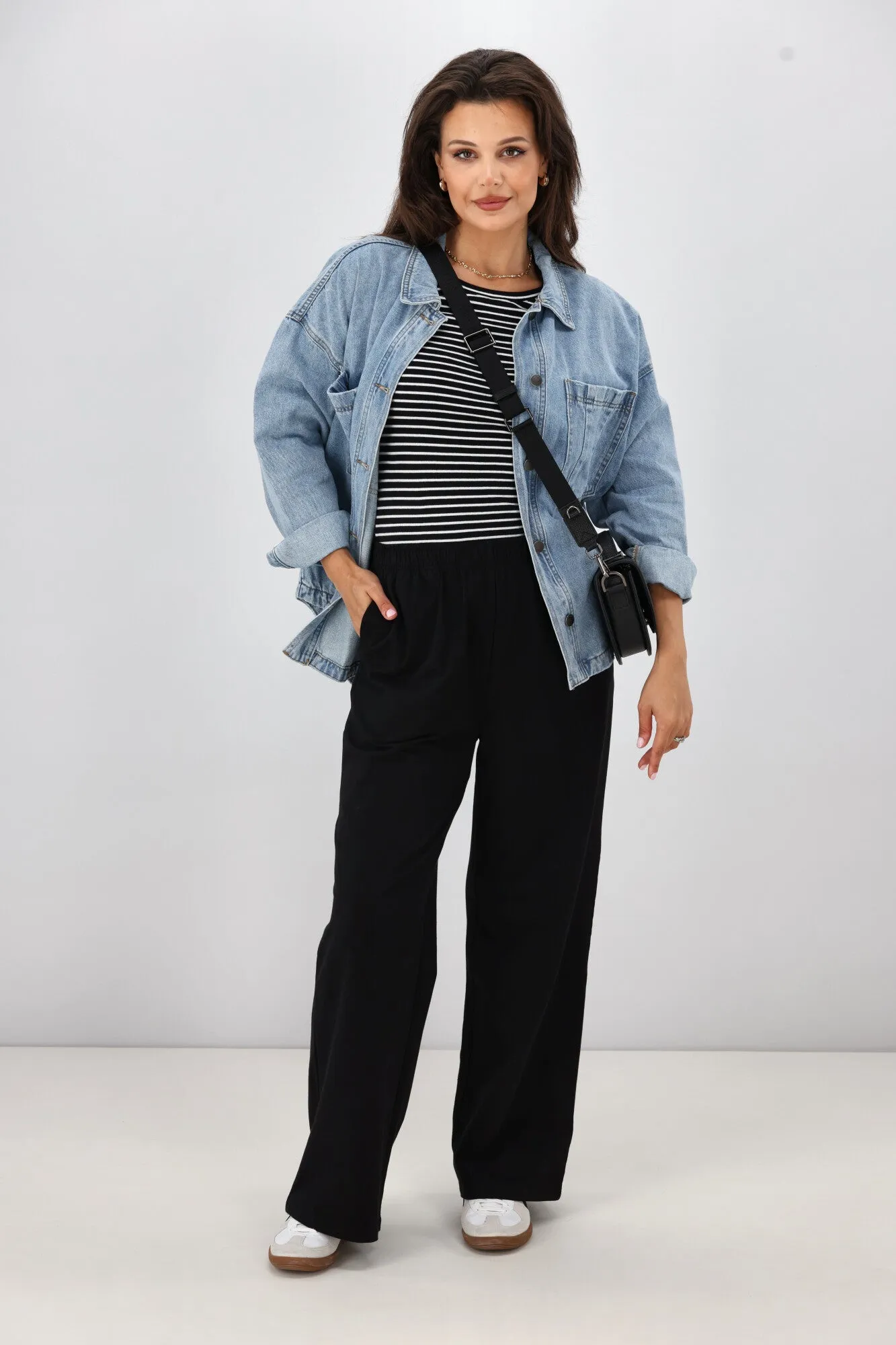 Shine On Essentials Wide Leg Track Pant Black sold by Shine On