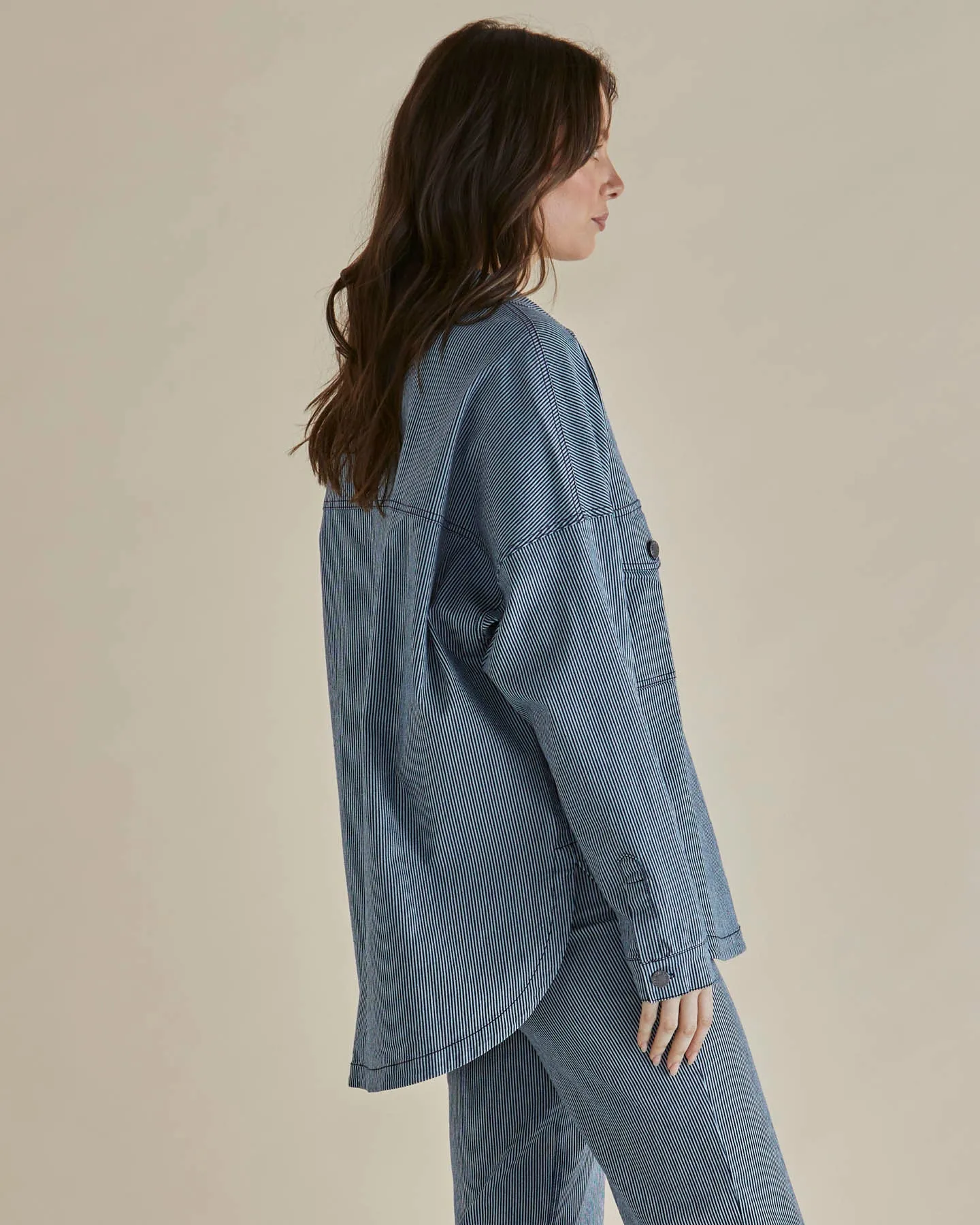 Betty Basics Cherry Denim Shirt Pinstripe sold by Shine On product image thumbnail 4