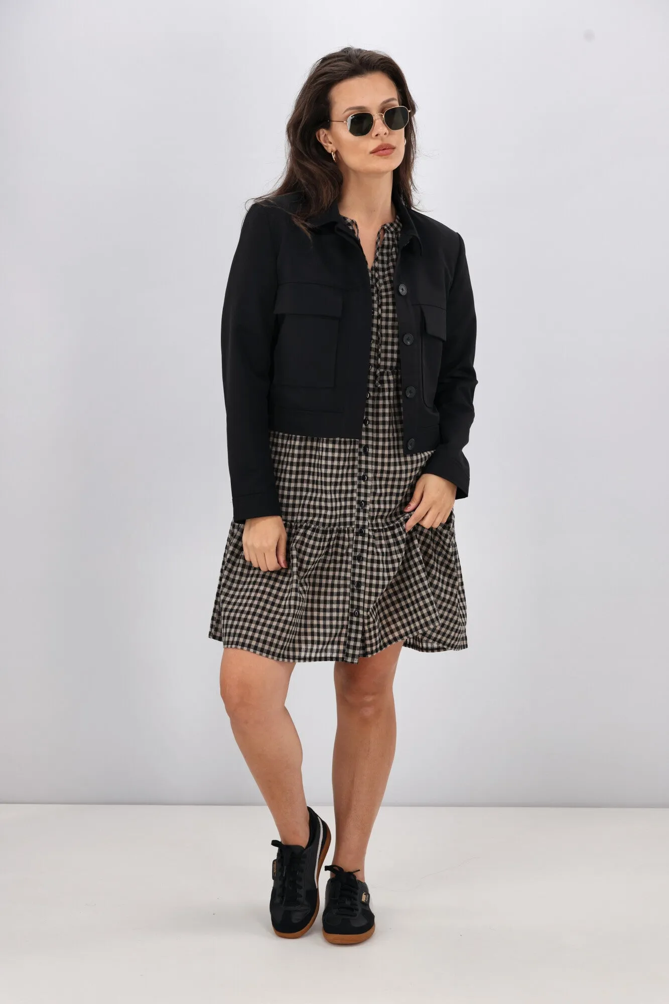 Shine On Label Eve Mini Dress Black Check sold by Shine On product image thumbnail 4