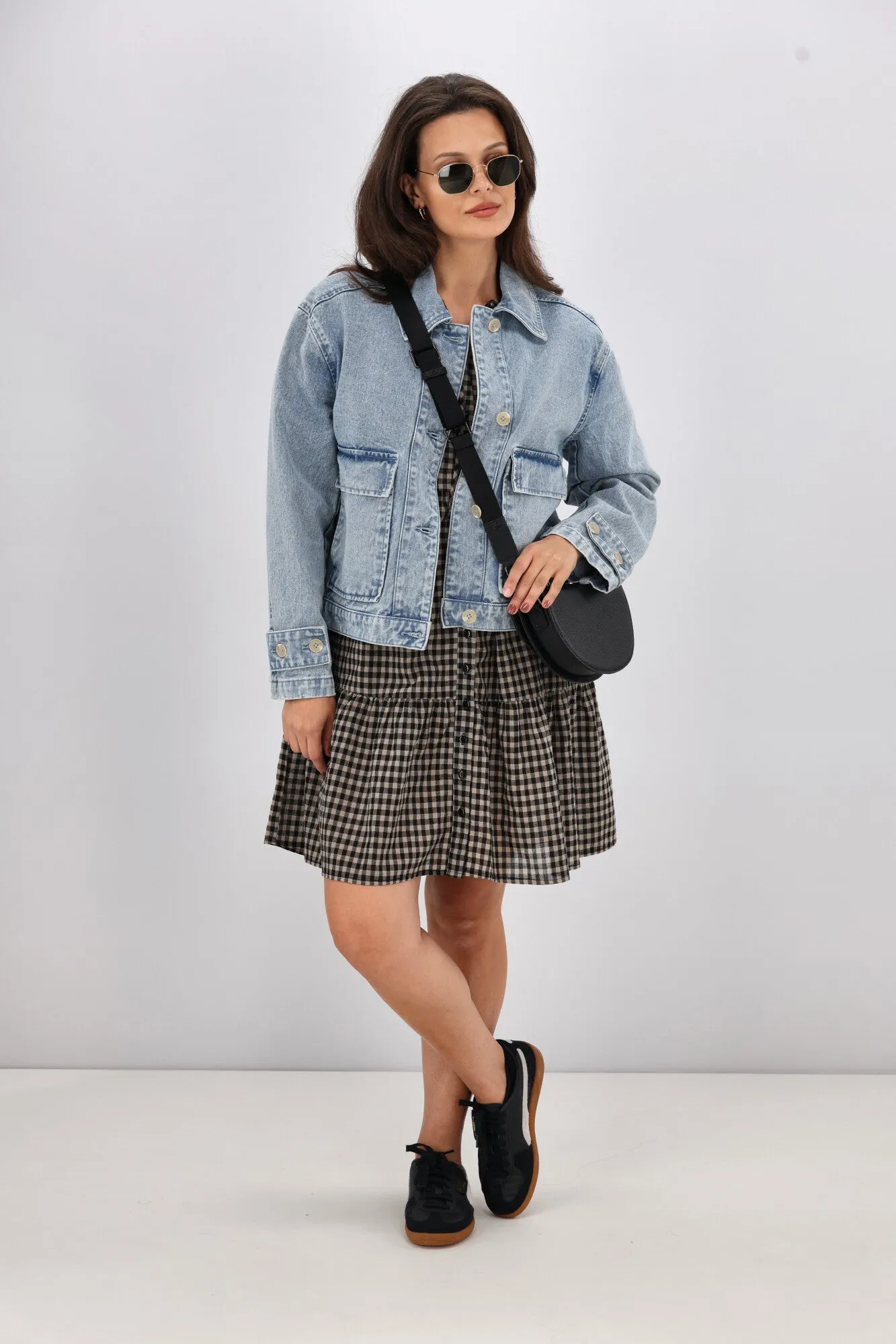 Shine On Label Eve Mini Dress Black Check sold by Shine On product image thumbnail 2