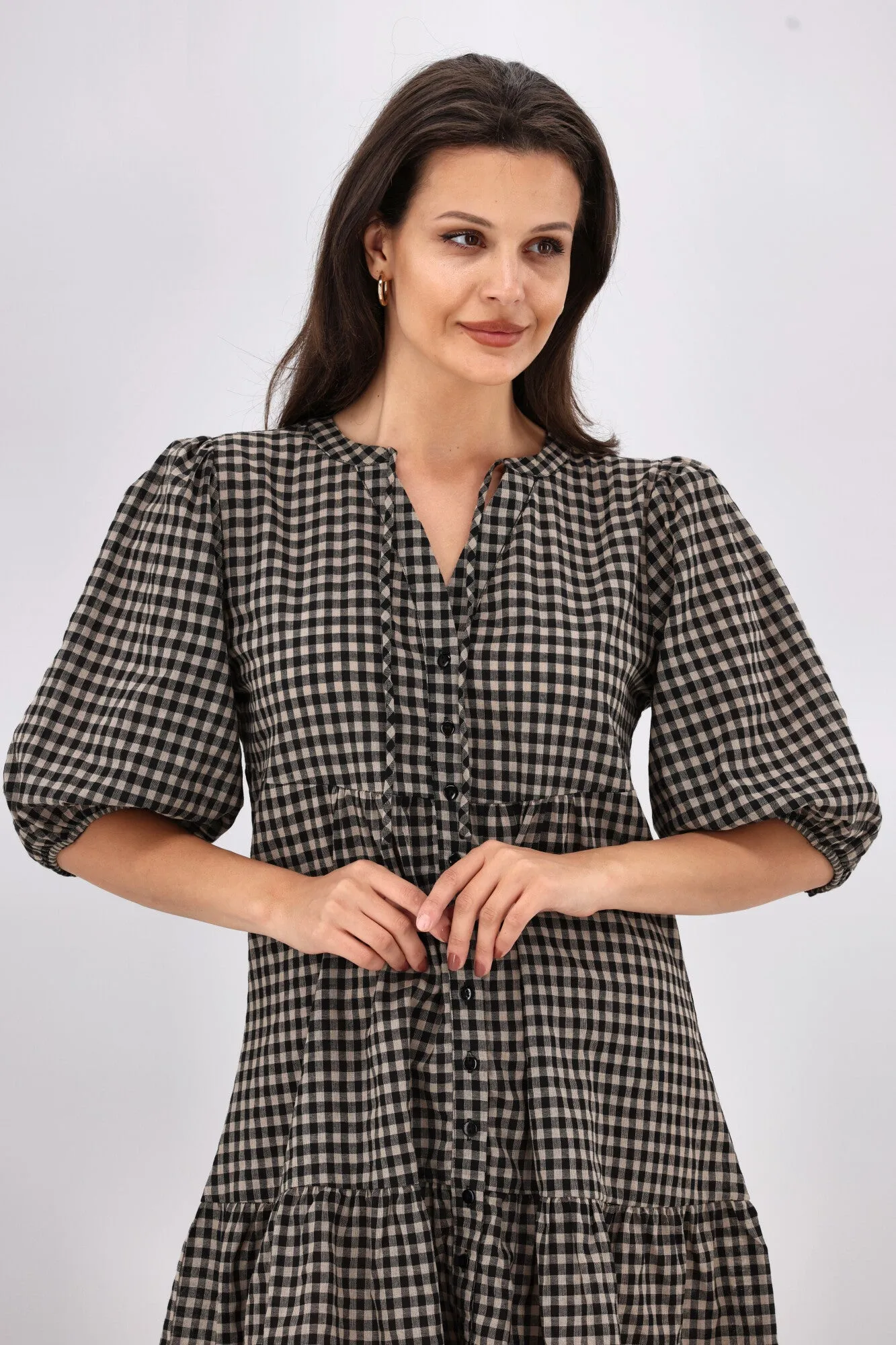 Shine On Label Eve Mini Dress Black Check sold by Shine On product image thumbnail 3