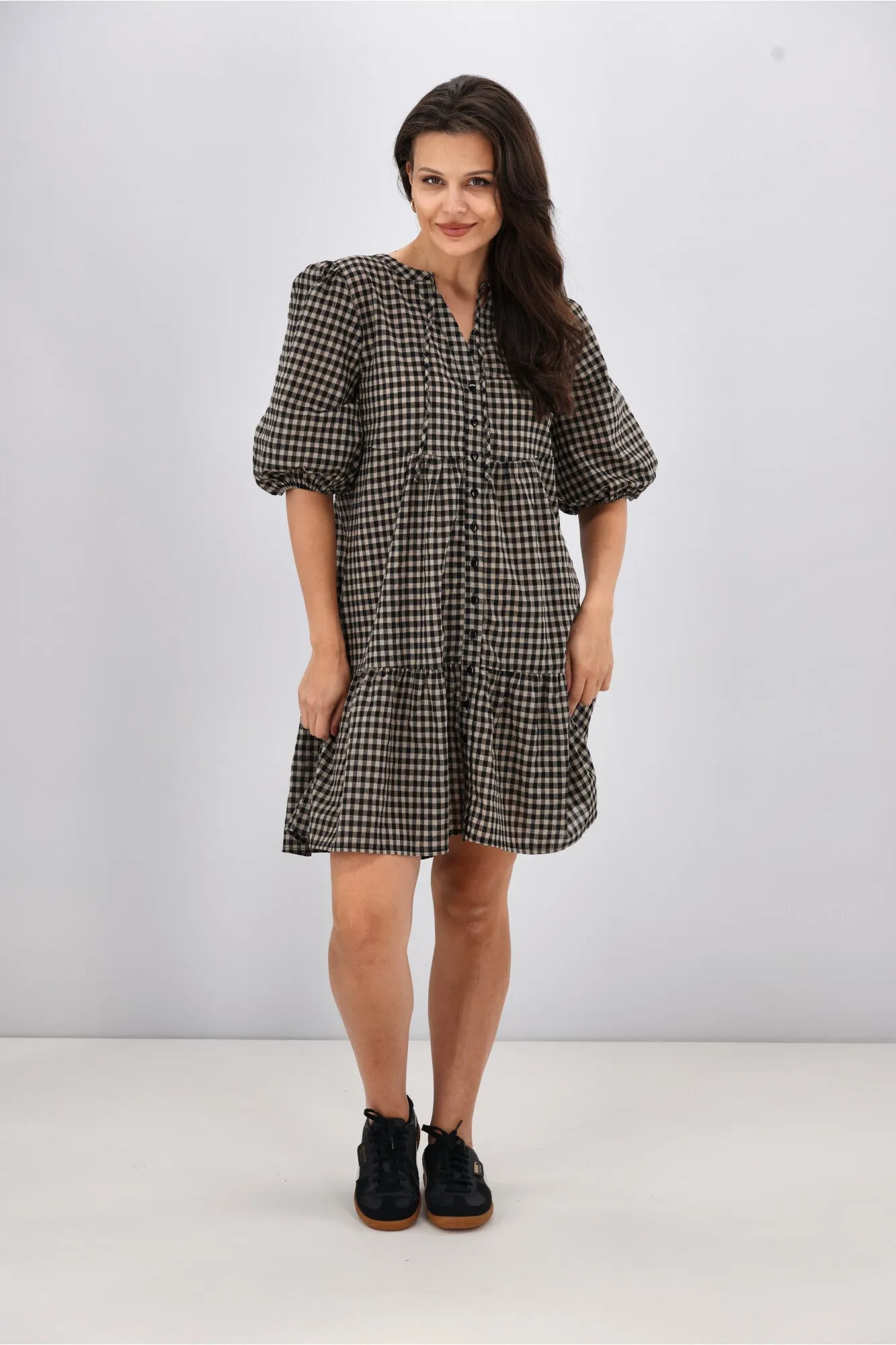 Shine On Label Eve Mini Dress Black Check sold by Shine On product image thumbnail 5