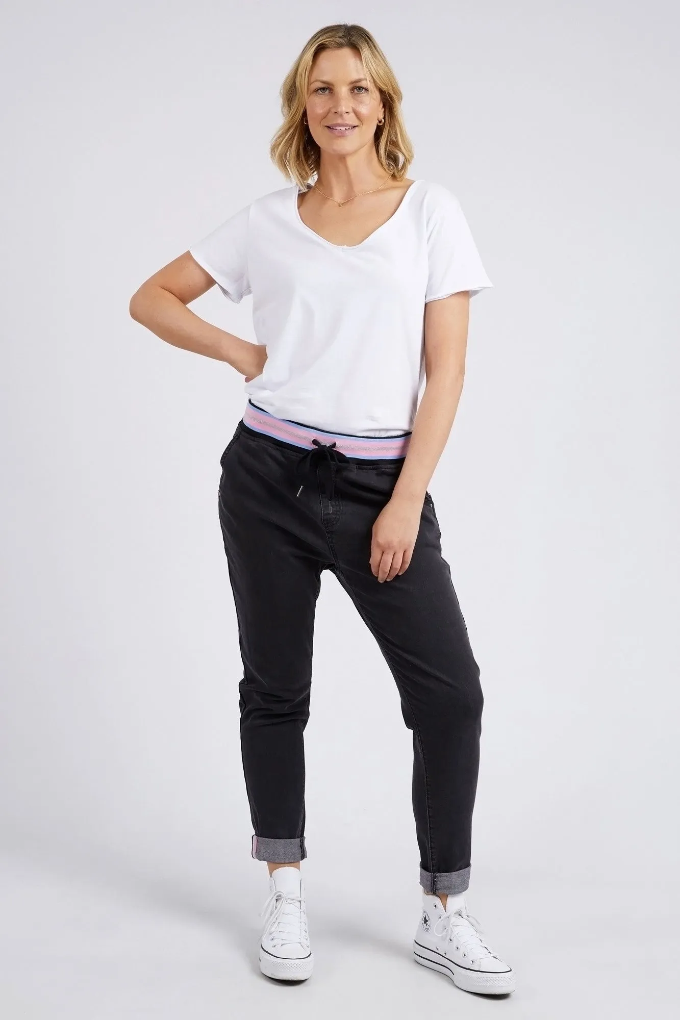 Elm Melody Denim Jogger Washed Black sold by Shine On