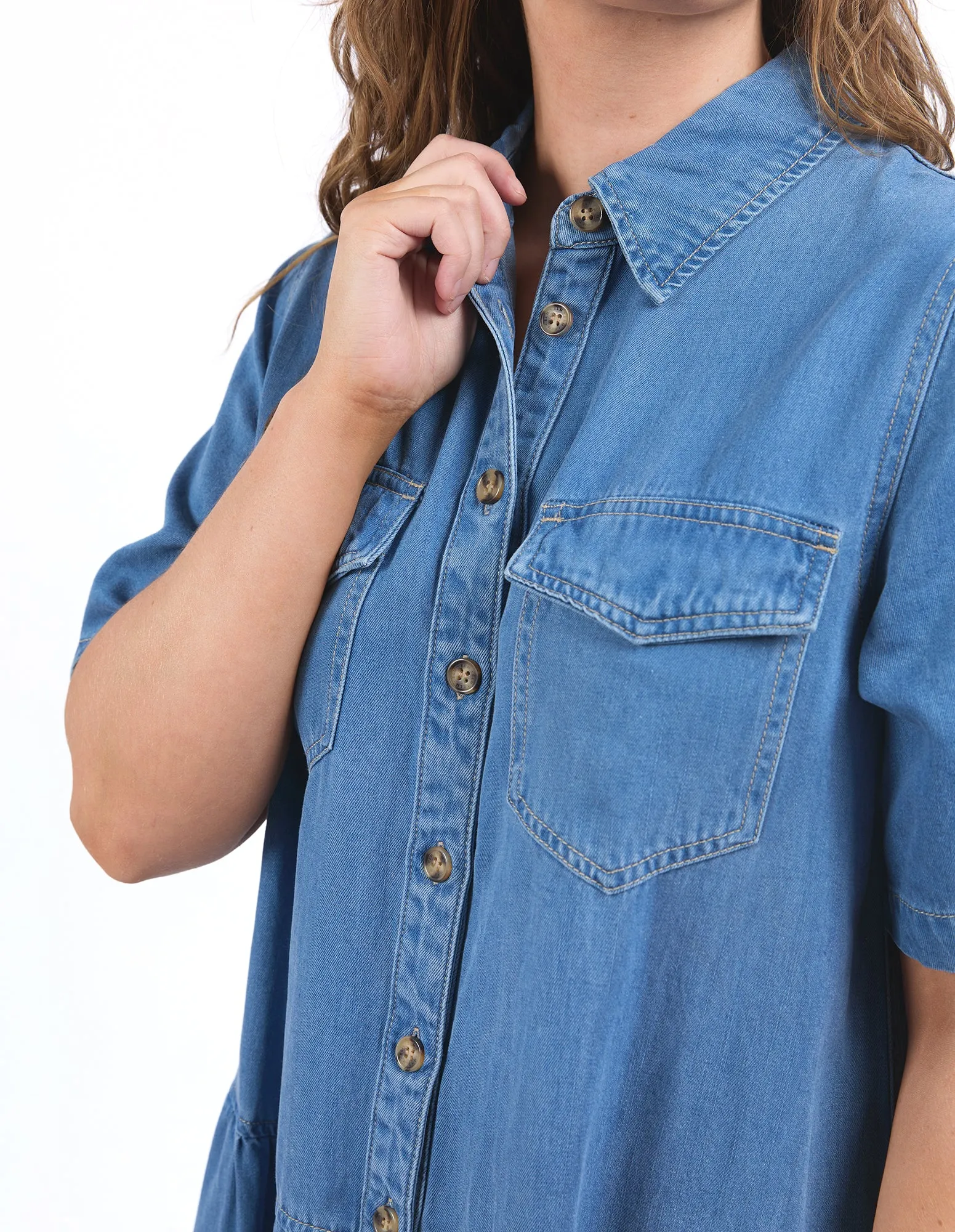 Elm Alba Denim Dress Mid Blue Wash sold by Shine On product image thumbnail 4