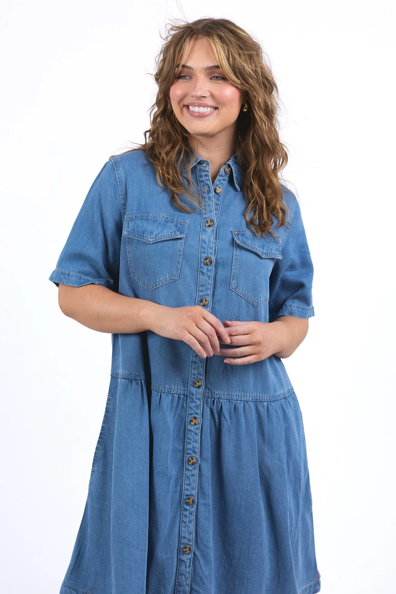 Elm Alba Denim Dress Mid Blue Wash sold by Shine On product image thumbnail 2