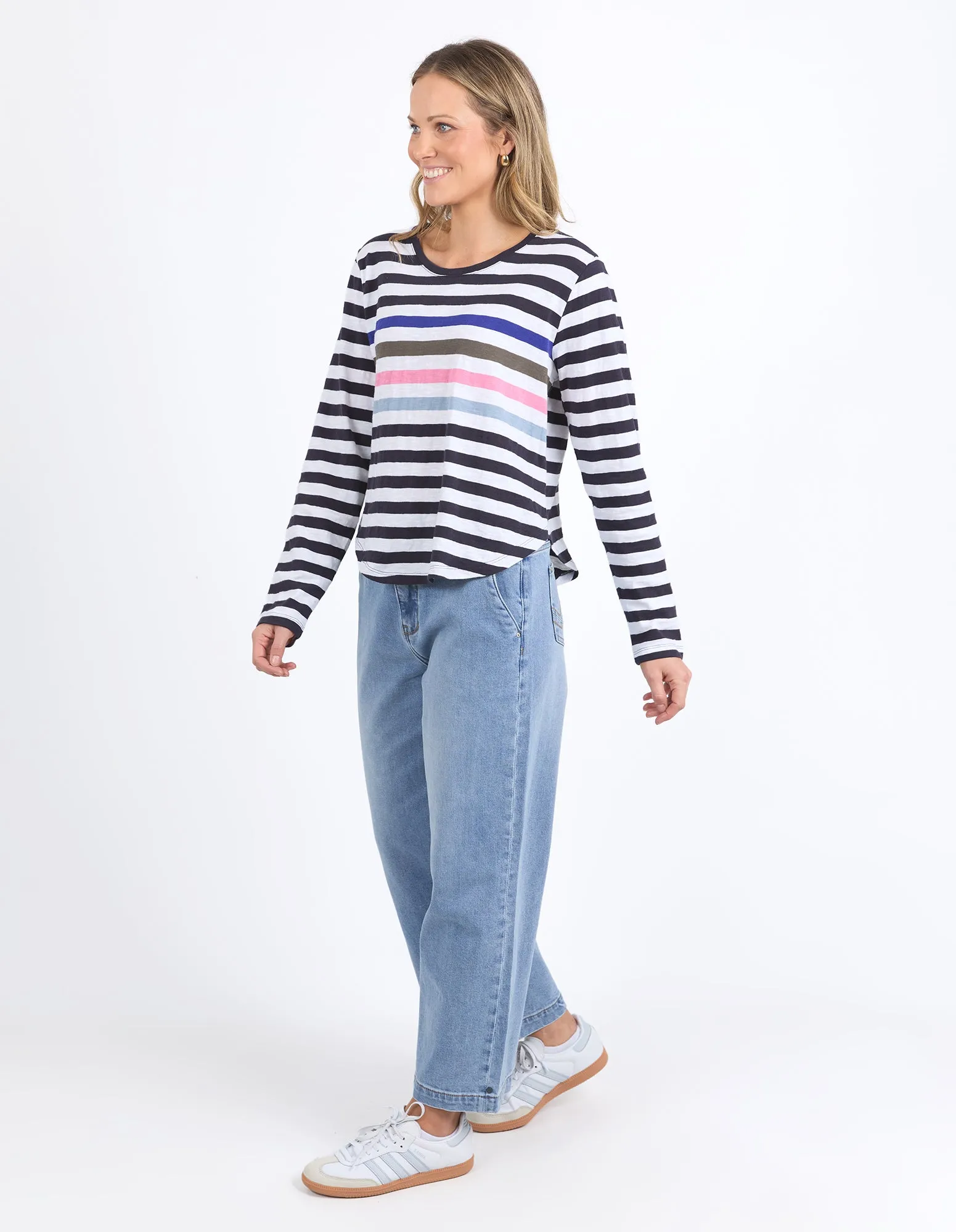 Elm Harmony L/S Tee Navy and White Stripe sold by Shine On product image thumbnail 5