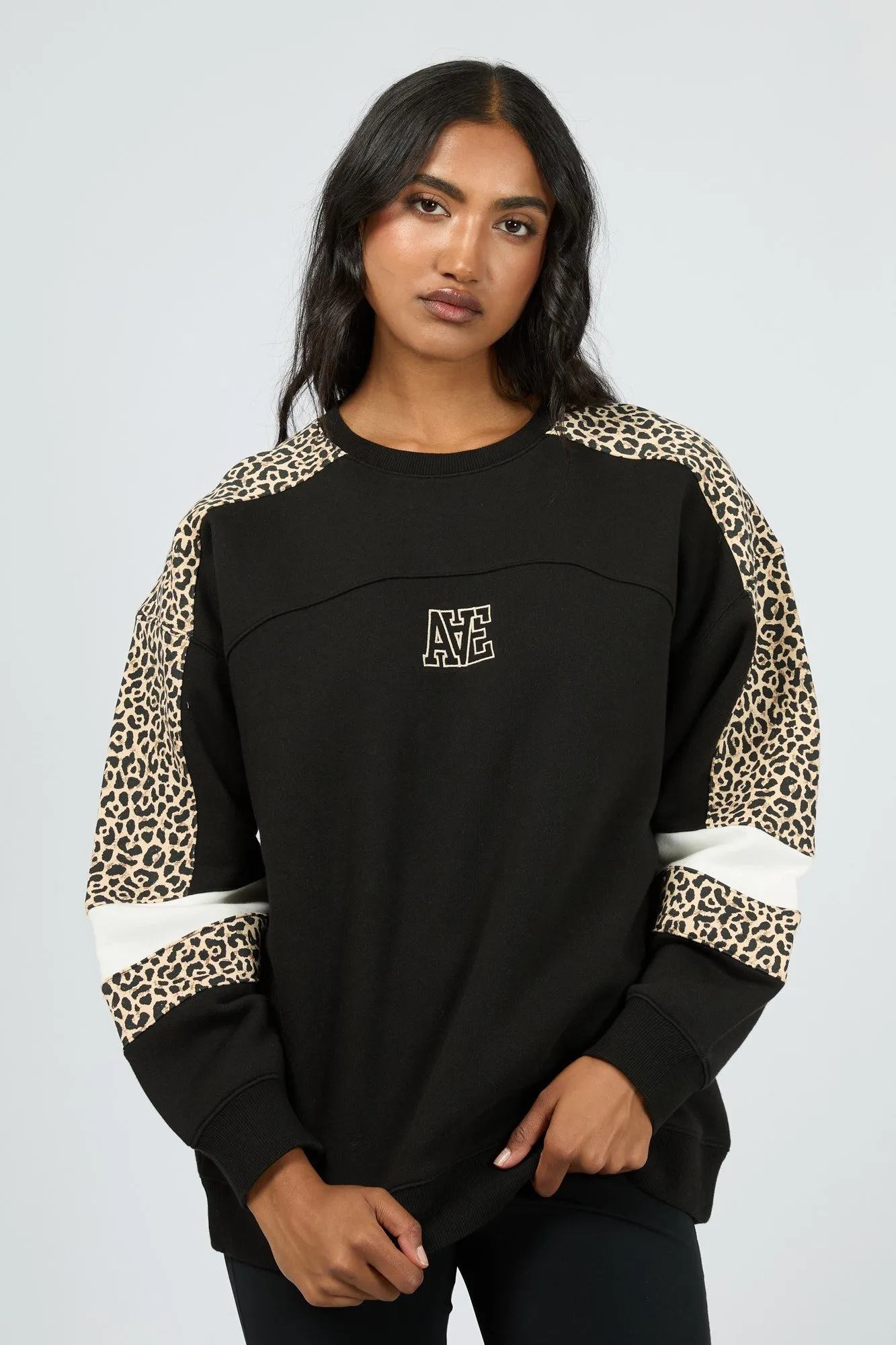 All About Eve Savannah Oversized Crew Black sold by Shine On