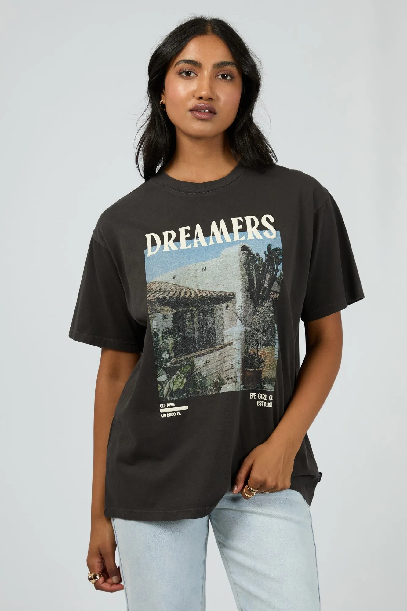 All About Eve San Diego Dream Oversized Tee Washed Black sold by Shine On