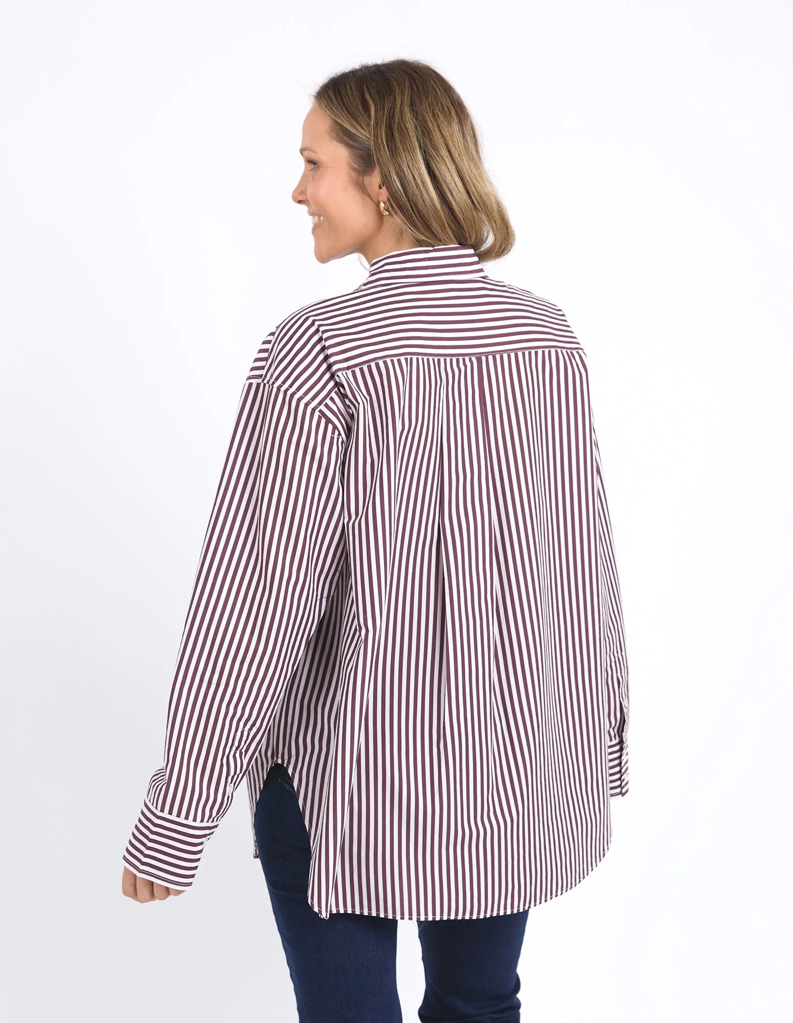 Elm Lila Stripe Shirt Merlot White Stripe sold by Shine On product image thumbnail 5