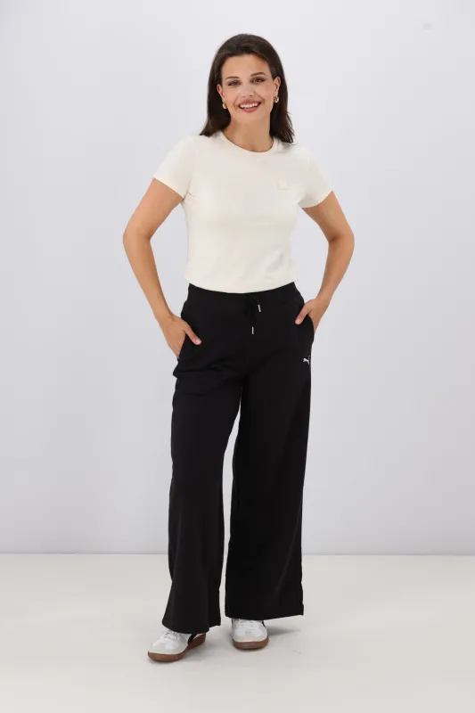 Puma WARDROBE ESS Relaxed Wide Leg Sweatpant Black sold by Shine On