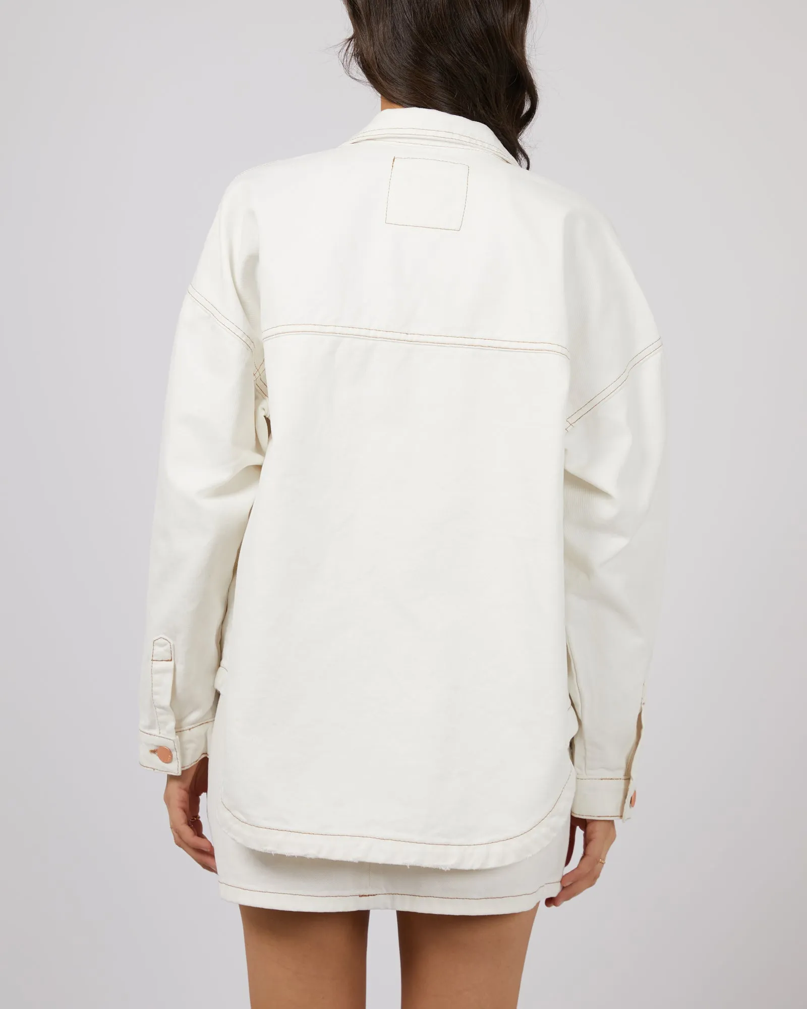 All About Eve Coco Denim Shacket Vintage White sold by Shine On product image thumbnail 4
