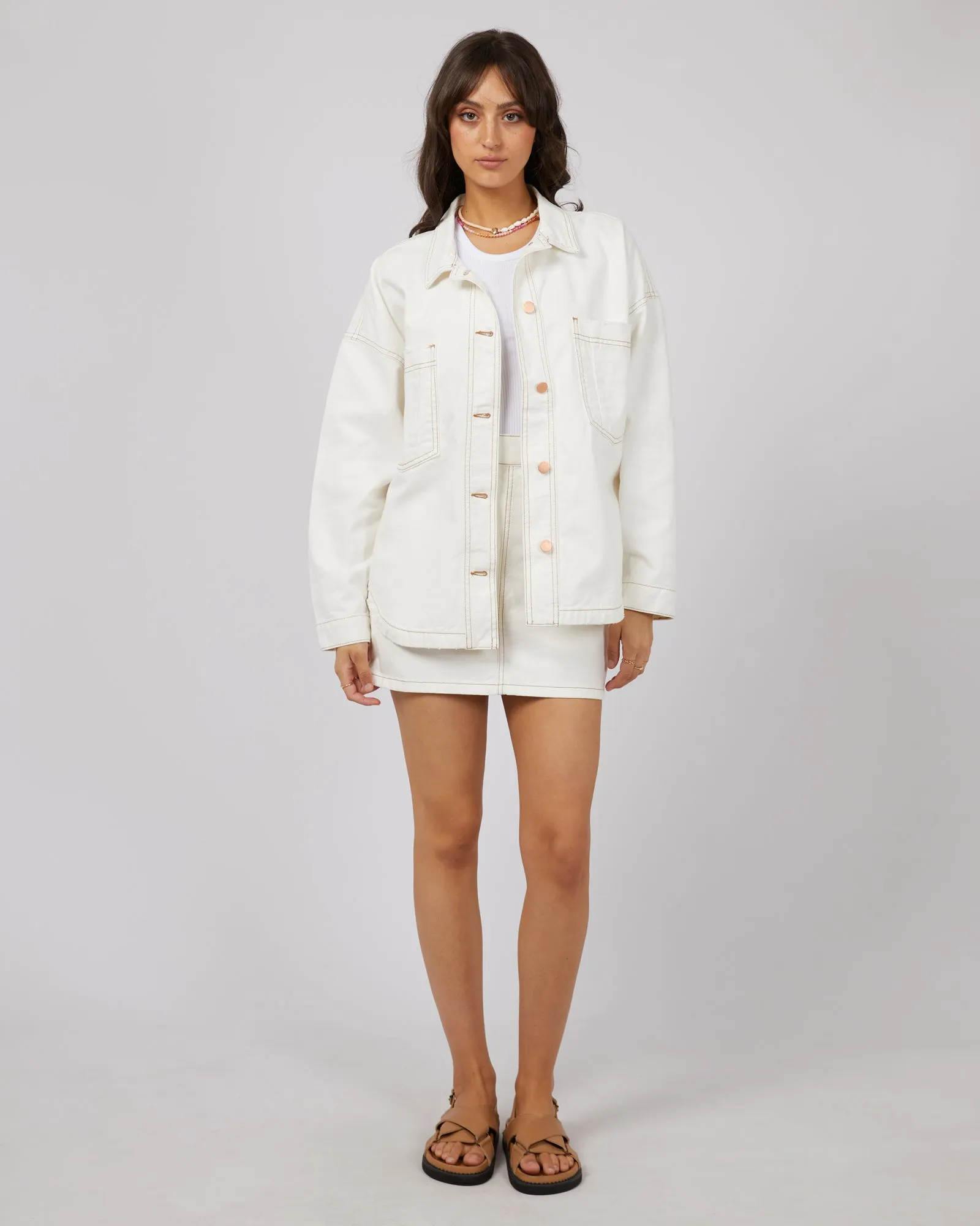 All About Eve Coco Denim Shacket Vintage White sold by Shine On product image thumbnail 3
