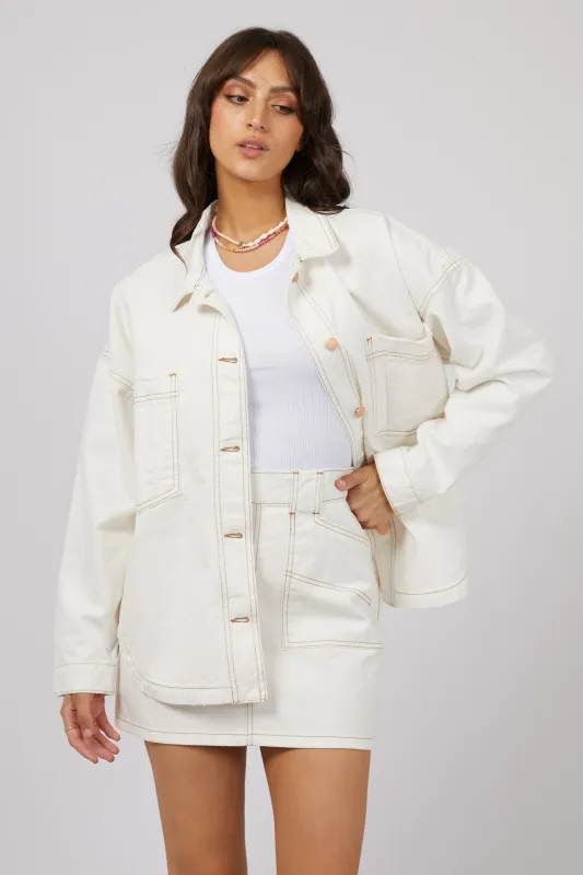 All About Eve Coco Denim Shacket Vintage White made by All About Eve