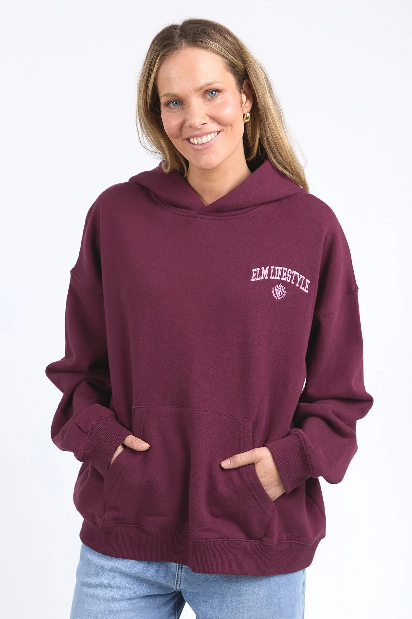 Elm College Hoodie Merlot sold by Shine On product image thumbnail 2