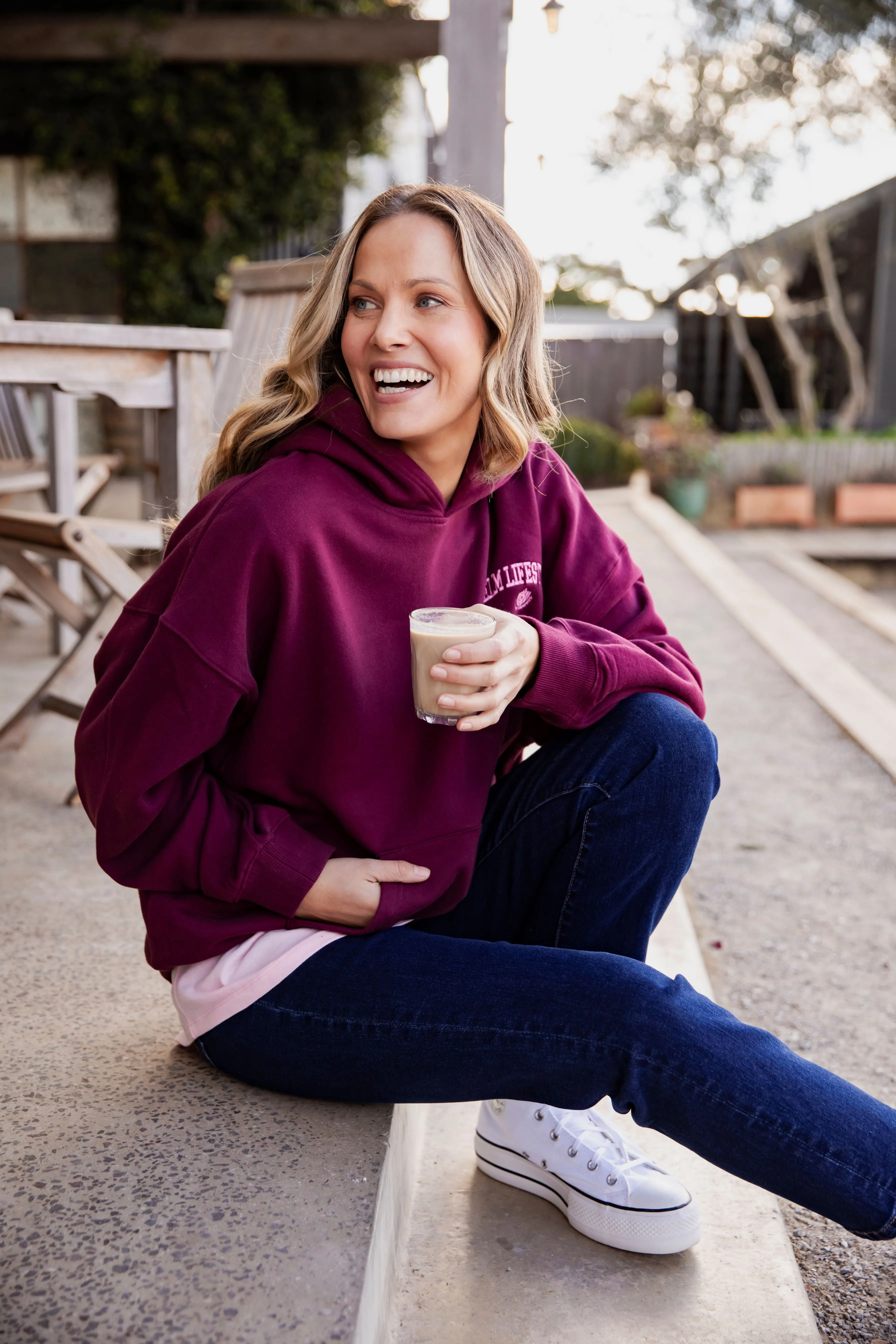 Elm College Hoodie Merlot sold by Shine On product image thumbnail 3