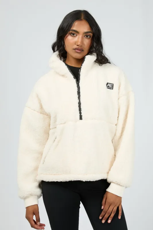 All About Eve Amara Quarter Zip Teddy Vintage White sold by Shine On