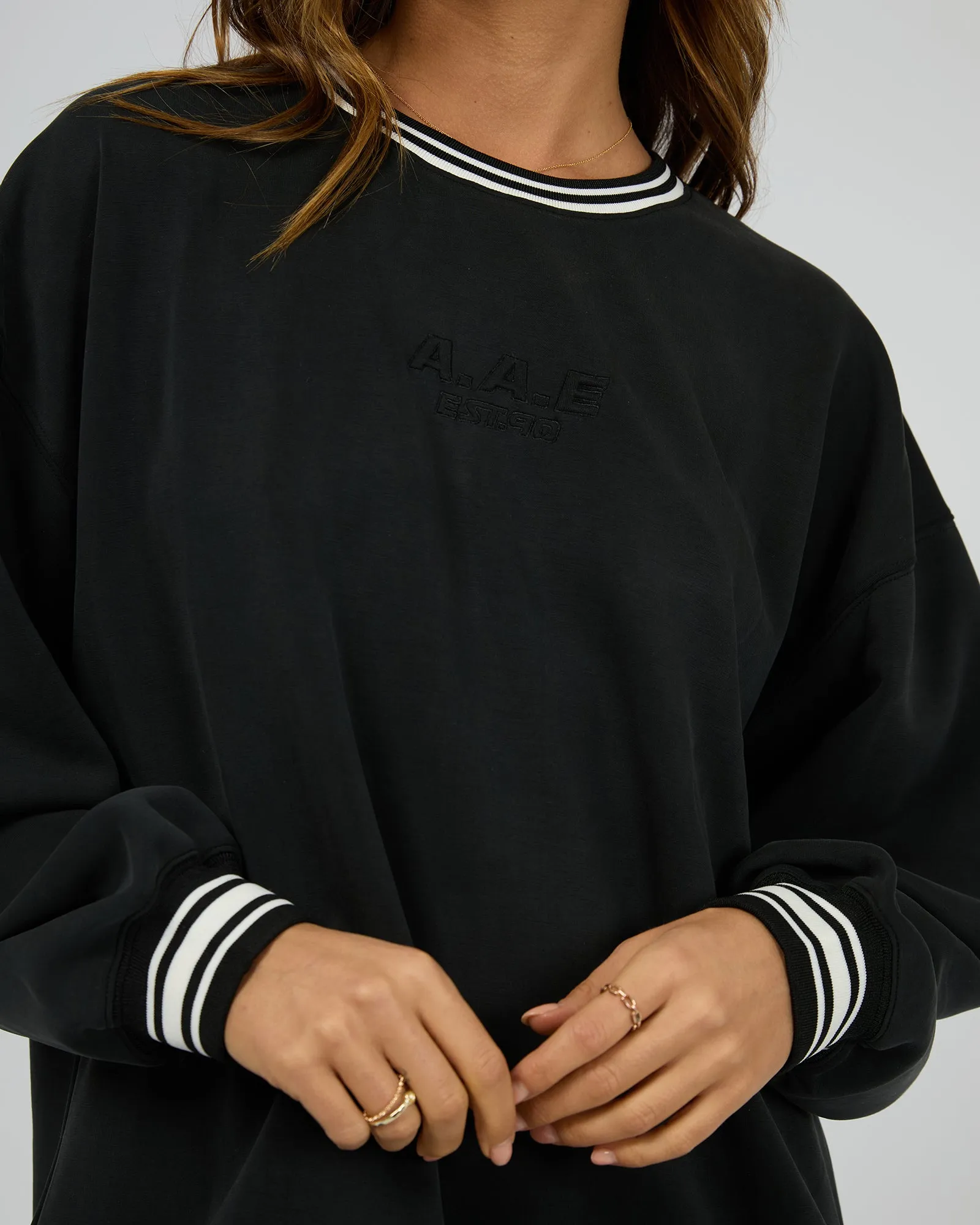 All About Eve Luxe Active College Crew Sweater Black sold by Shine On product image thumbnail 3
