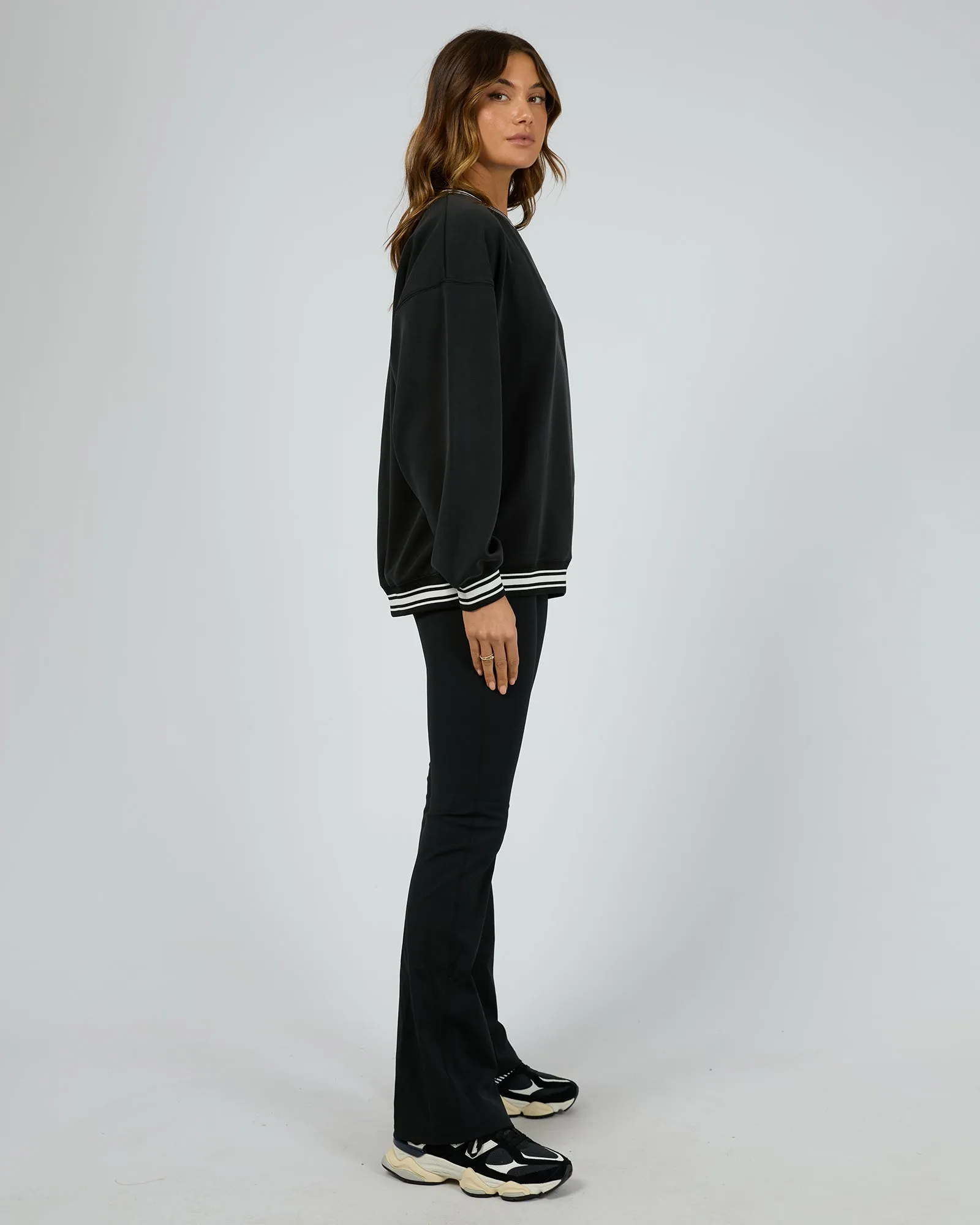 All About Eve Luxe Active College Crew Sweater Black sold by Shine On product image thumbnail 5
