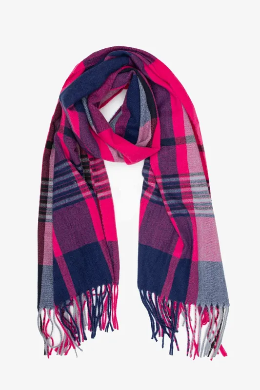 Antler Berry Nights Plaid Scarf sold by Shine On