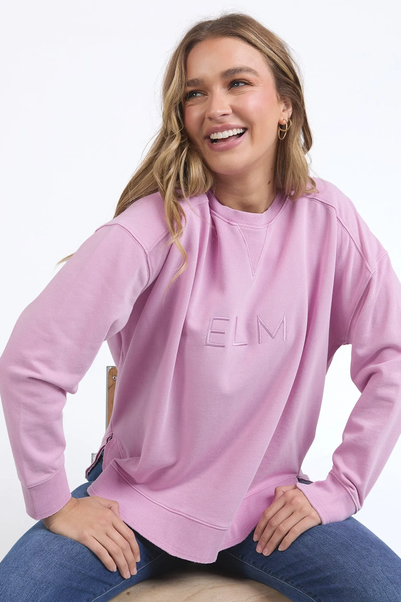 Elm Established Crew Peony Pink sold by Shine On