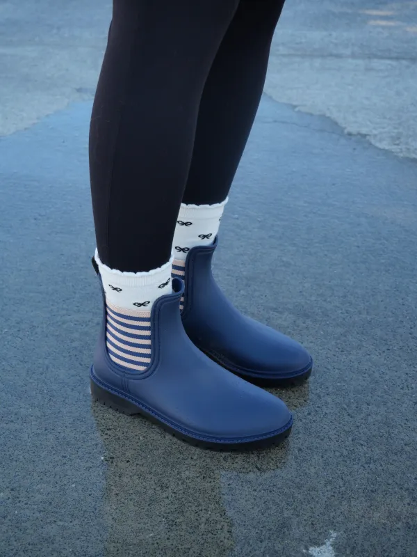 Diana Ferrari Laurina Gumboot Navy Stripe made by Shine On