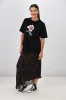 Rebel Club Romance Rose Boyfriend Tee Black sold by Shine On