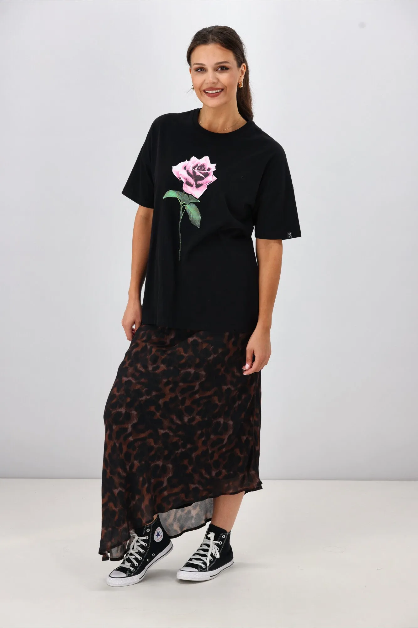 Rebel Club Romance Rose Boyfriend Tee Black sold by Shine On product image thumbnail 4