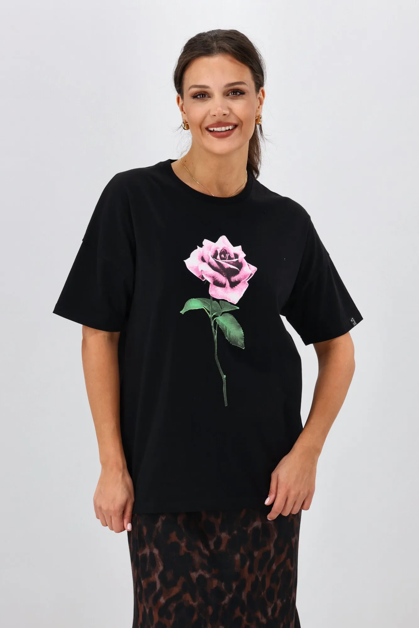 Rebel Club Romance Rose Boyfriend Tee Black sold by Shine On product image thumbnail 5