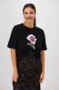 Rebel Club Romance Rose Boyfriend Tee Black sold by Shine On