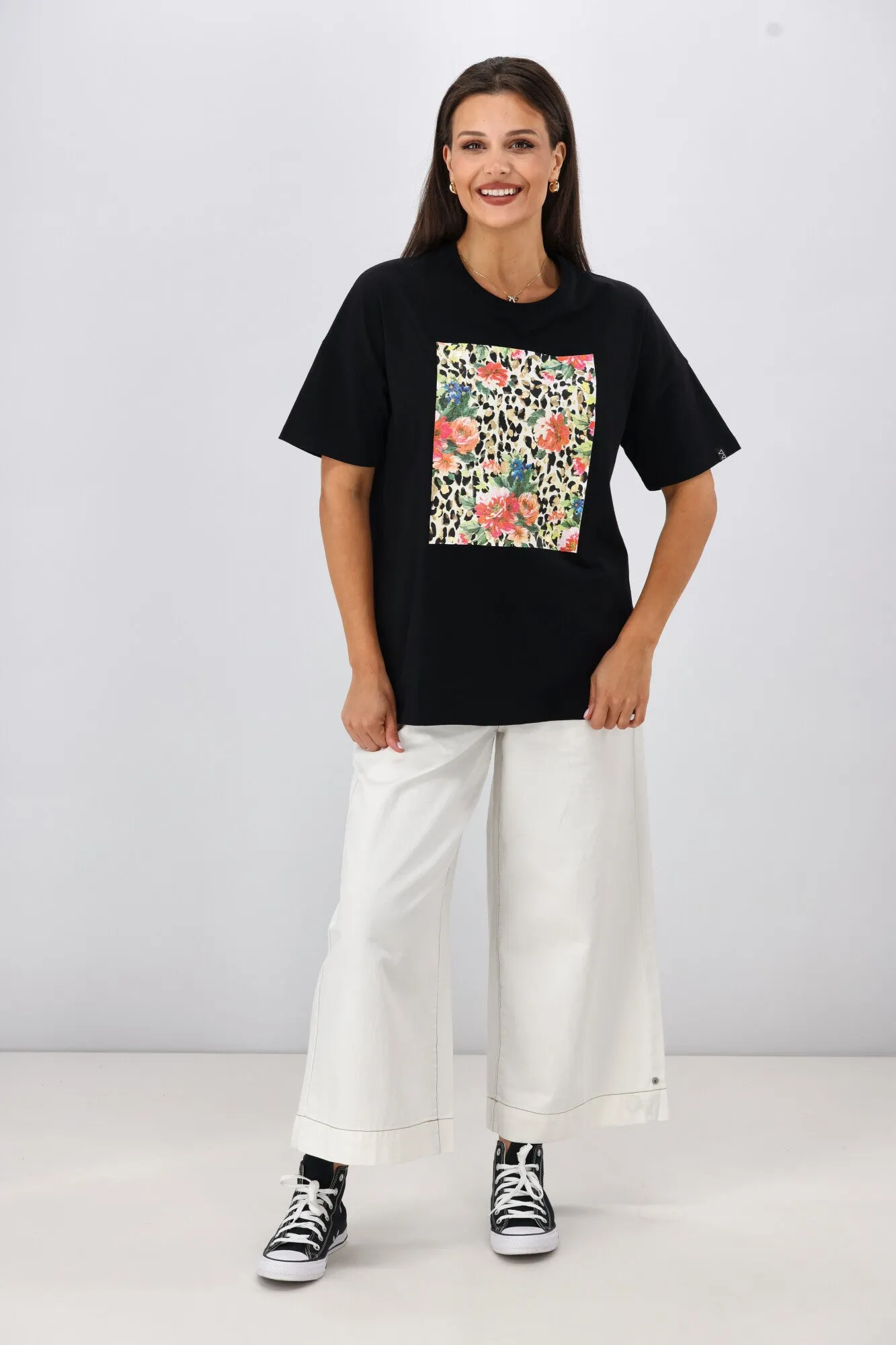 Rebel Club Leopard Dreams Block Boyfriend Tee Black sold by Shine On product image thumbnail 4