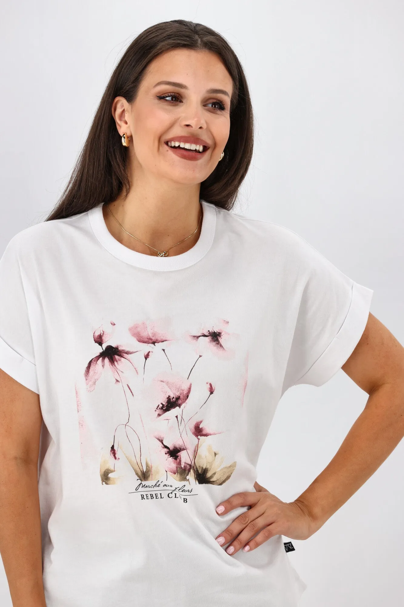 Rebel Club Watercolour Whispers Capsleeve Tee White sold by Shine On product image thumbnail 3