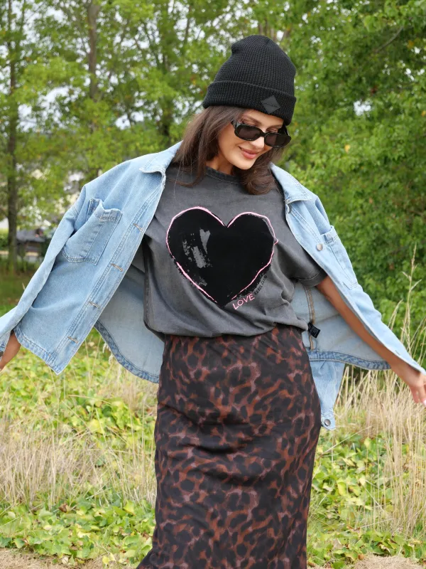 Rebel Club Heart Crush Capsleeve Tee Acid Black sold by Shine On