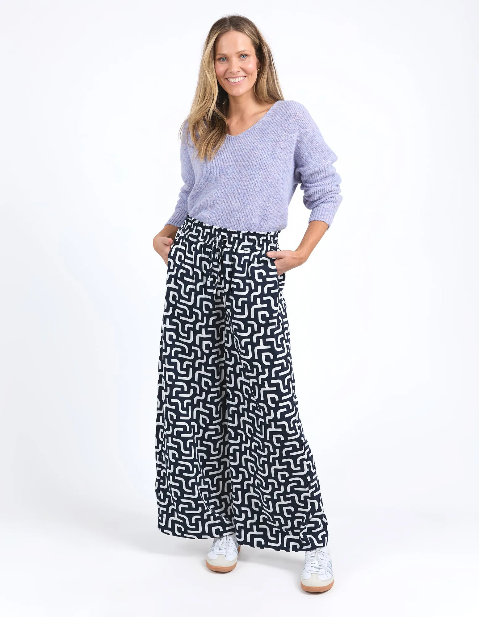 Elm Gemma Geo Pant Navy Geo Print sold by Shine On product image thumbnail 4