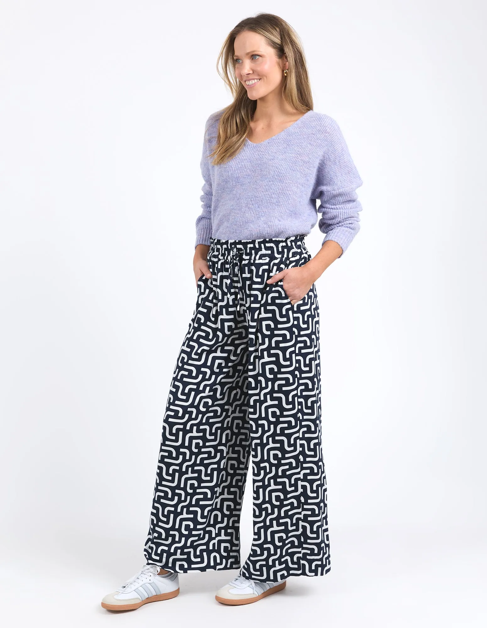 Elm Gemma Geo Pant Navy Geo Print sold by Shine On product image thumbnail 5