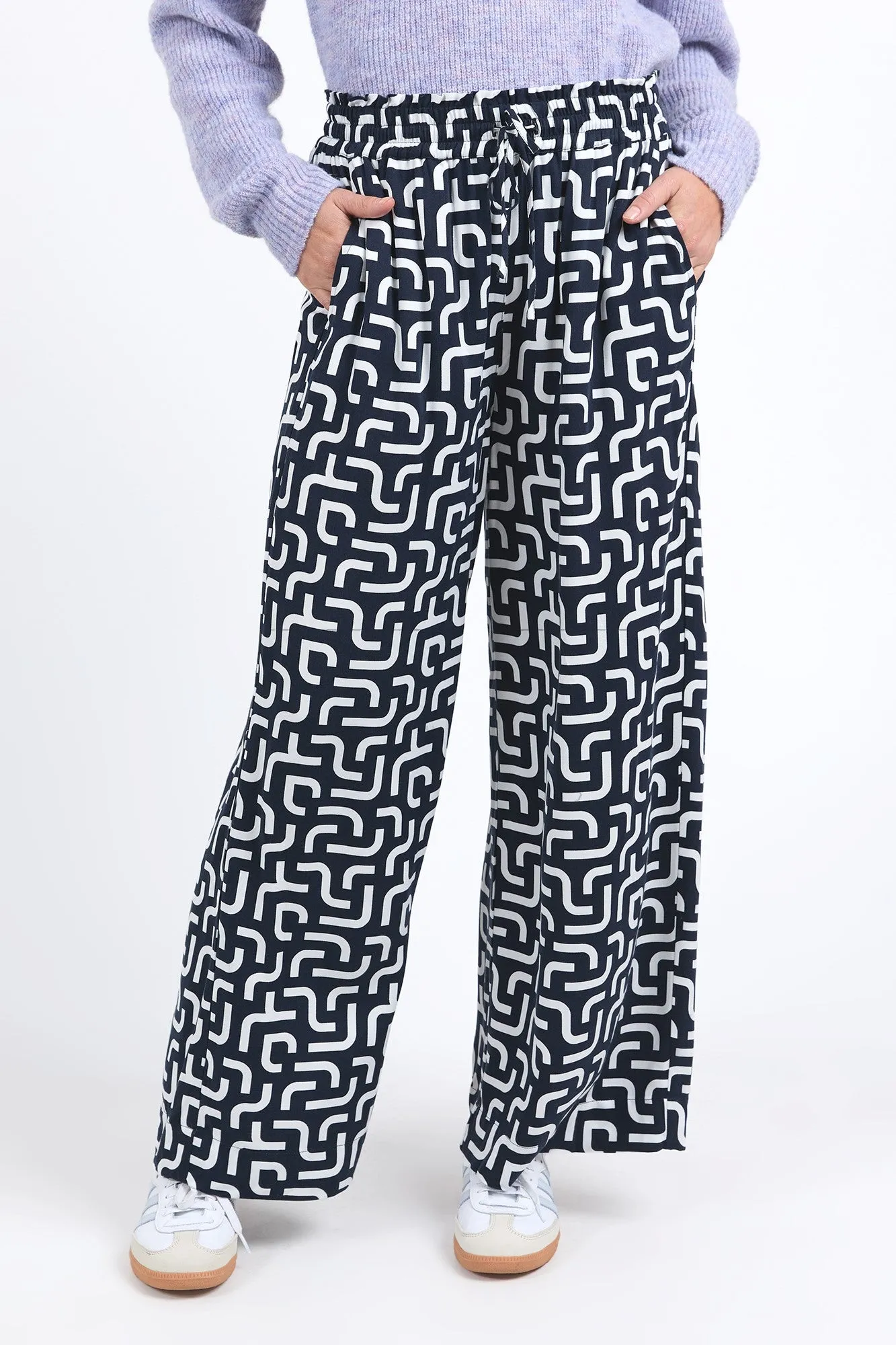 Elm Gemma Geo Pant Navy Geo Print sold by Shine On product image thumbnail 2