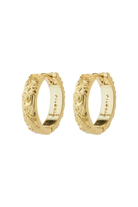 Pilgrim Elfrida Recycled Hoop Earrings Gold sold by Shine On