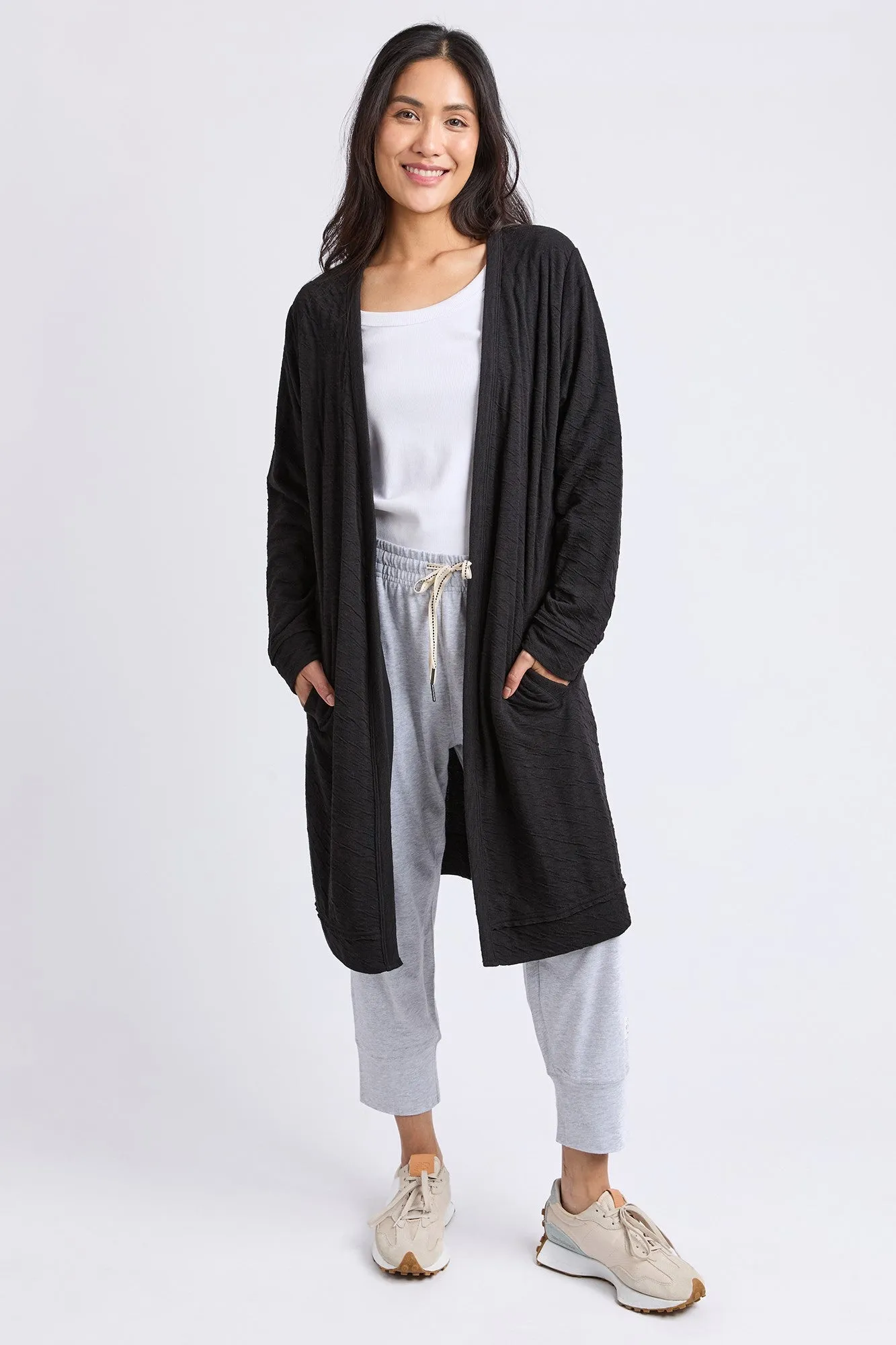 Elm Haven Jersey Cardi Black sold by Shine On