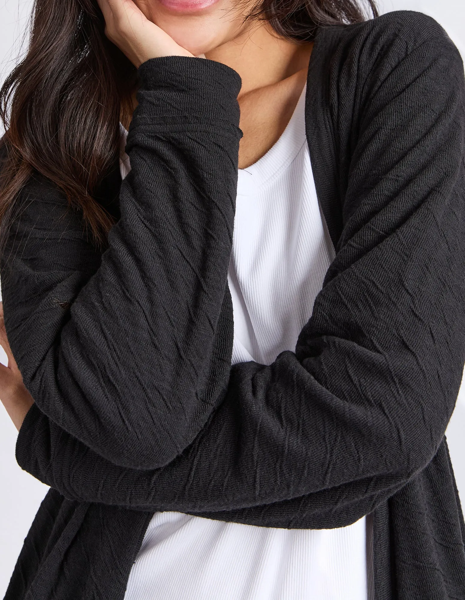 Elm Haven Jersey Cardi Black sold by Shine On product image thumbnail 4