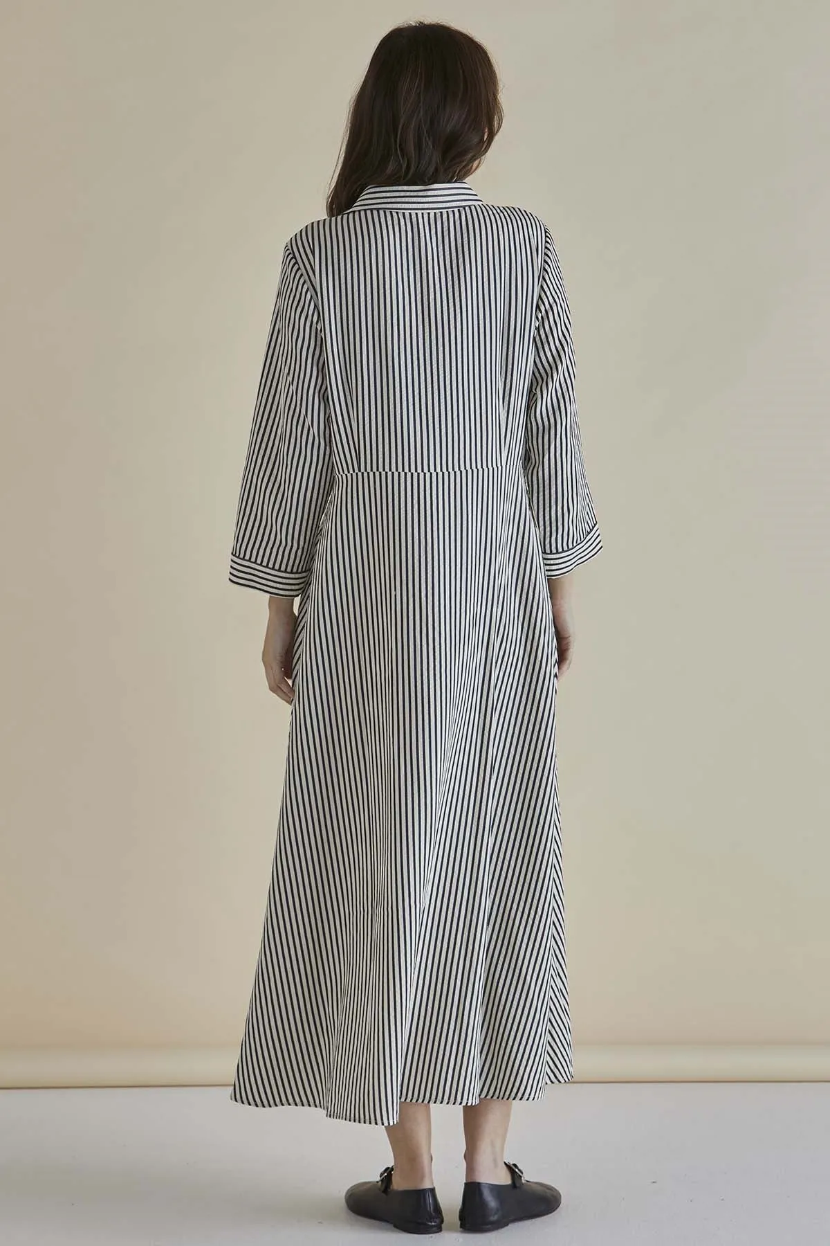 Betty Basics Crinkle Dress Black/White Stripe sold by Shine On product image thumbnail 4