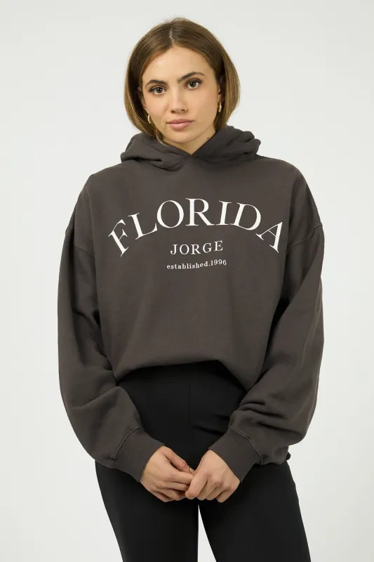 Jorge Florida Hoodie Washed Black sold by Shine On