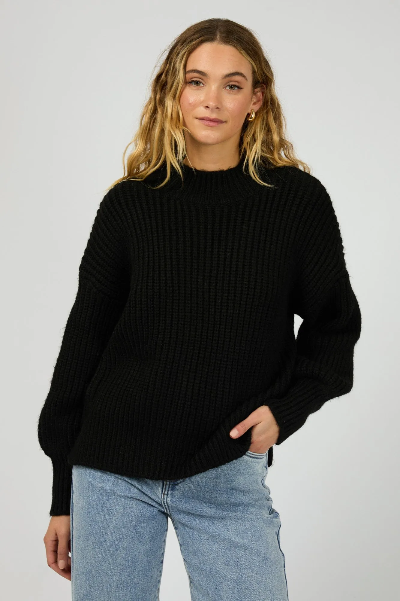 Silent Theory Mari Knit Jumper Black sold by Shine On