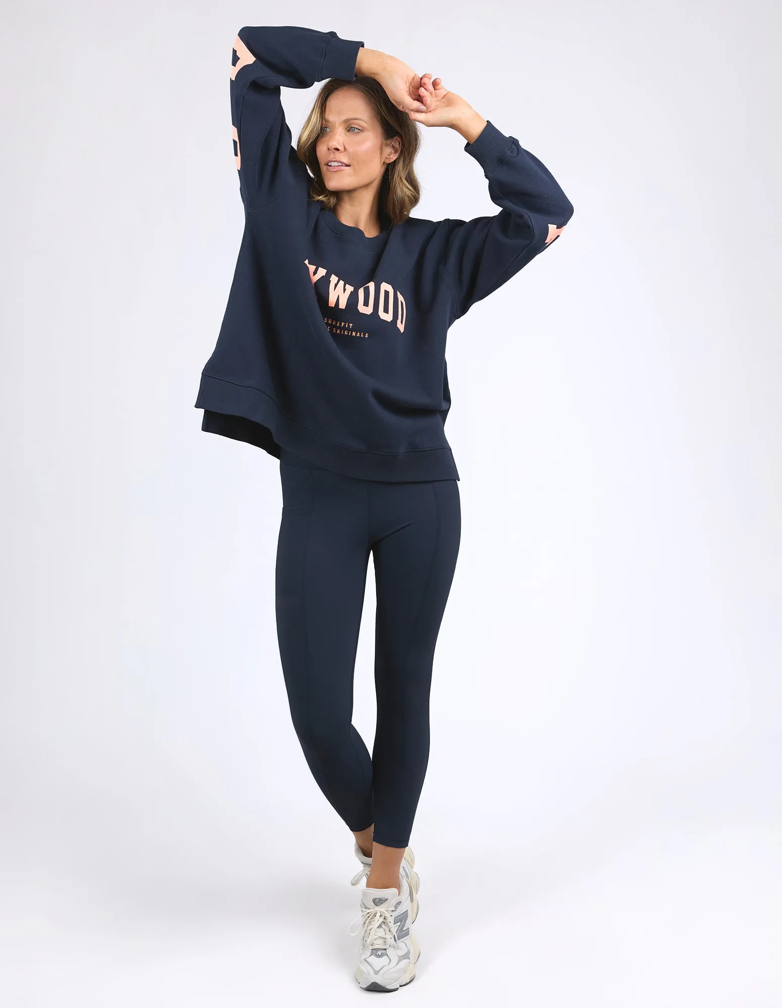 Foxwood Interval Crew Navy with Peach Print sold by Shine On product image thumbnail 3