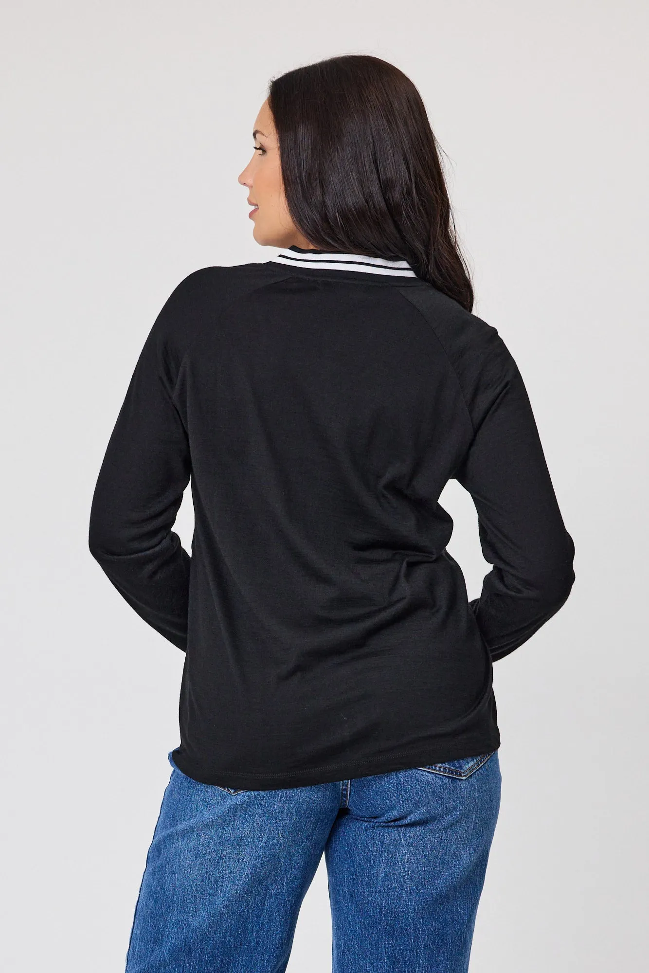 Alpine by Shine On Alberta Merino Sports Trim Top Black sold by Shine On product image thumbnail 4